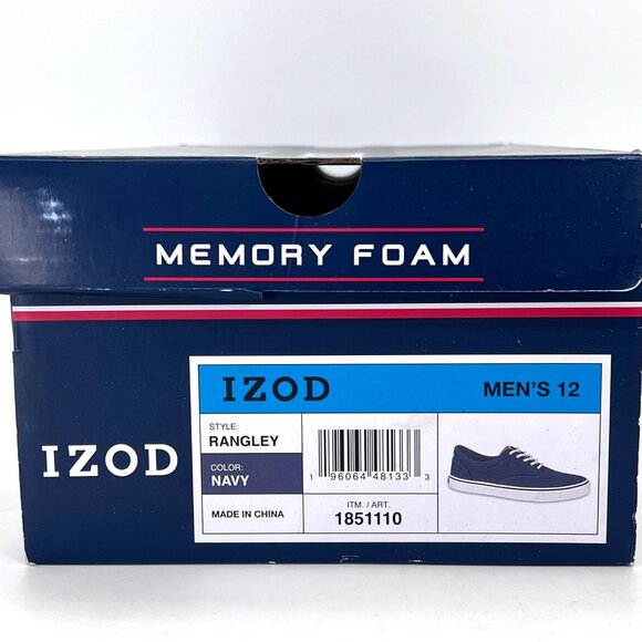 Izod Rangley Memory Foam Sneakers Mens Shoes Size 12 Navy Durable Lightweight - Picture 2 of 14